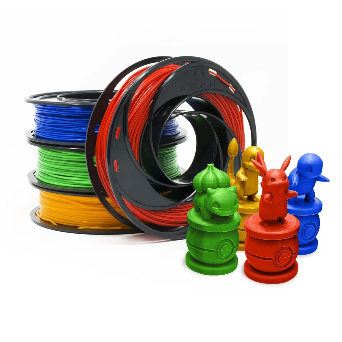 Gizmo Dorks PLA Filament for 3D Printers 1.75mm 200g, 4 Color Pack Multicolor