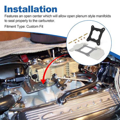 Carburetor Heat Shield Kit Spacer Gasket Insulator Aluminum Shim 108-70