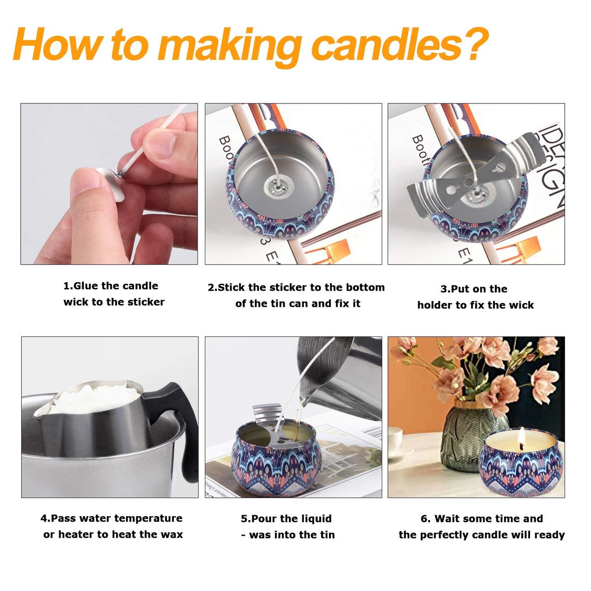 BBAXI Candle Making Kit - 32oz Pouring Pot, 16oz Soy making kit,
