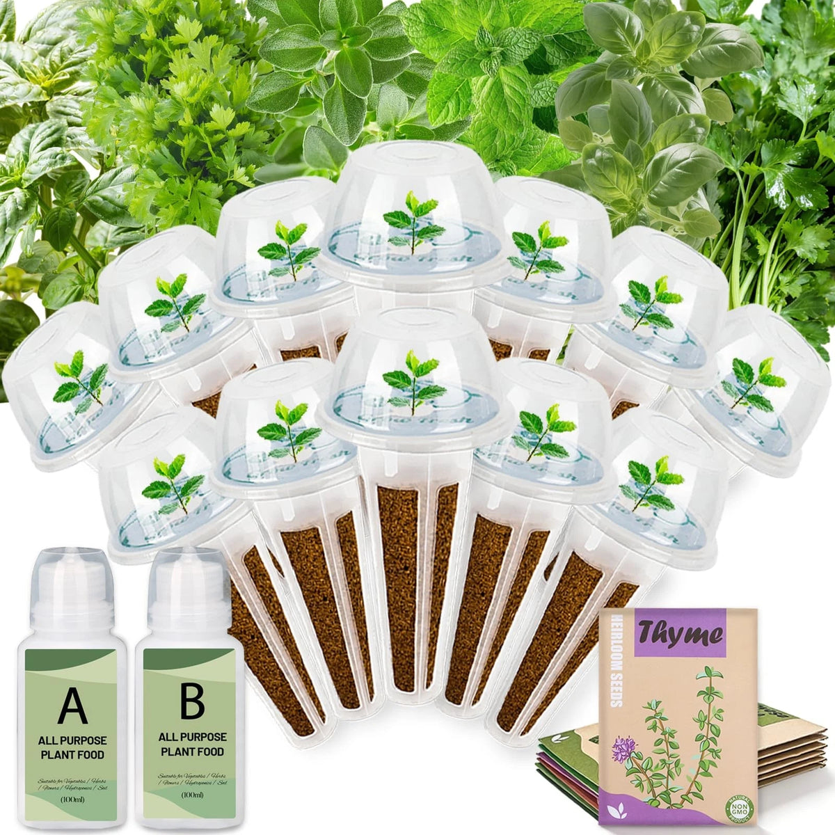 Herb Seed Pods Kit Hydroponic -12 Refill Grow with Classic Herbs
