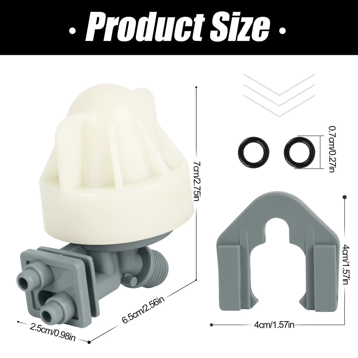 7187065 Water Softener Nozzle & Venturi Assembly, Seals & Clip Included Gray
