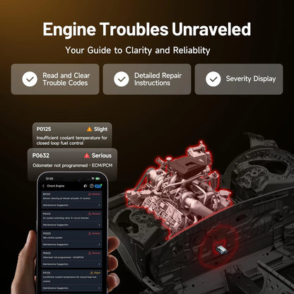 TOPDON Carpal OBD2 Scanner Bluetooth - for Car, AI-Assisted All Grey