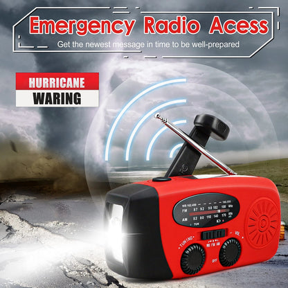 RunningSnail Hand Crank Radio with LED 5L x 1.8W x 2.4H Inch, 087-Red