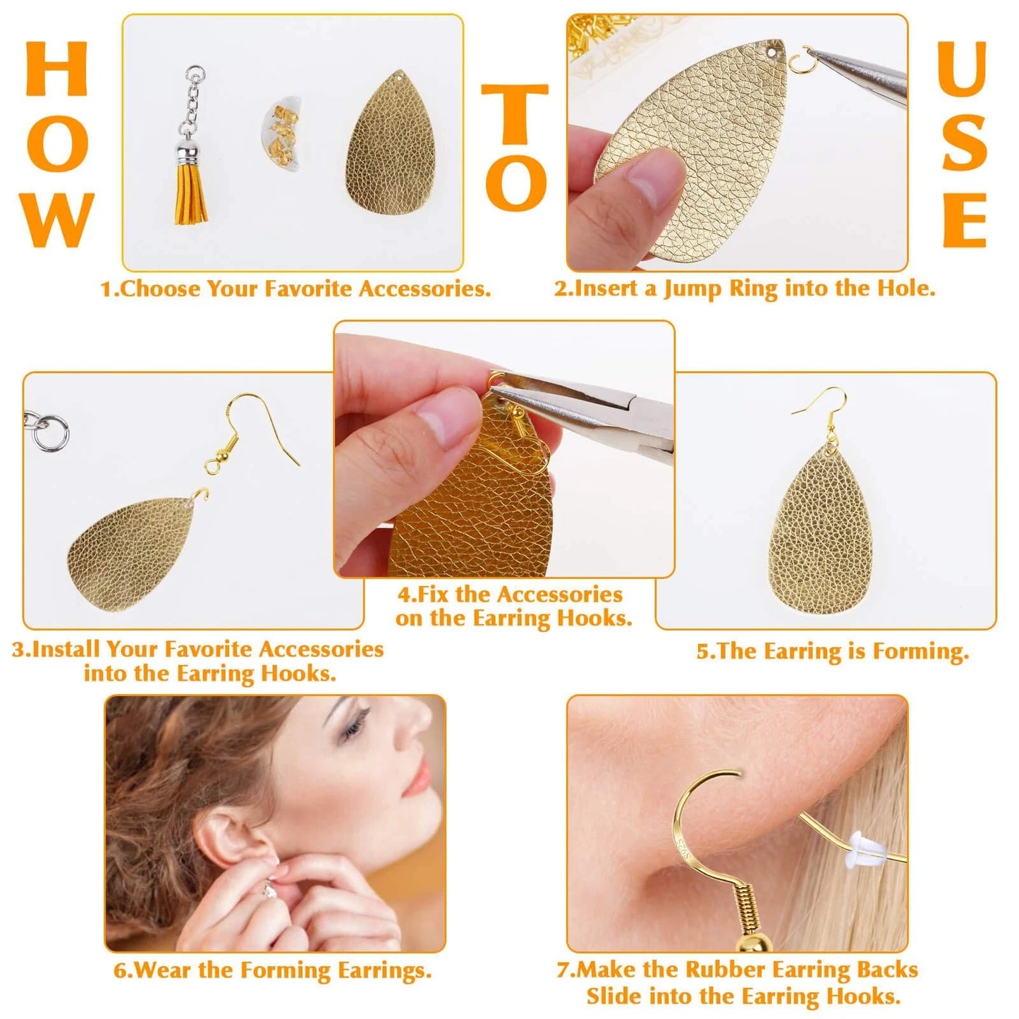 Thrilez Hypoallergenic Earring Hooks, 600Pcs Making Silver and Gold
