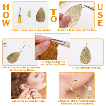 Thrilez Hypoallergenic Earring Hooks, 600Pcs Making Silver and Gold