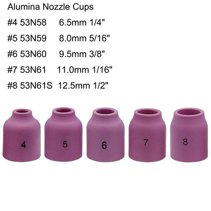 Zinger 53pcs TIG Welding Torch Stubby Gas Lens #10 Glass 53PCS, Multicolor