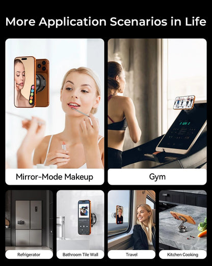MRGLAS 2026 Upgraded 360° Rotation Vacuum Magnetic Phone Holder Black