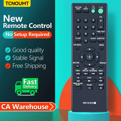 RMT-D187A Remote Control For Sony DVD CD Player DVP-SR101P DVP-SR200P DVPSR401HP