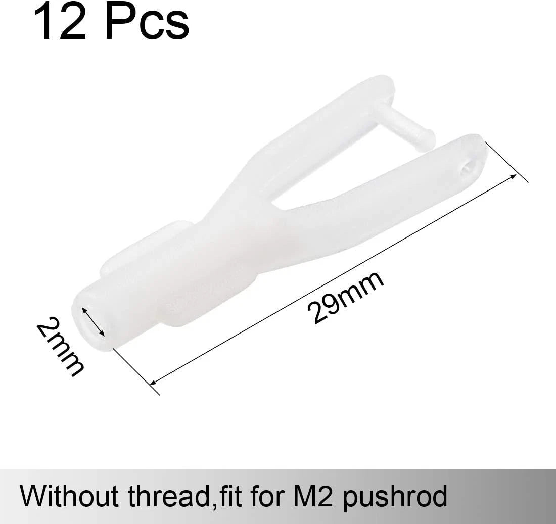 uxcell 12pcs Nylon Clevis 2x29mm for RC Aeromodelling Clips, White