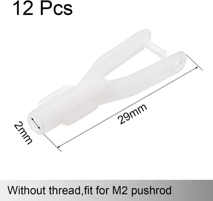 uxcell 12pcs Nylon Clevis 2x29mm for RC Aeromodelling Clips, White