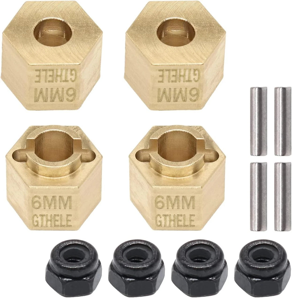 Brass Wheel Hex Hub 6mm(+1.5mm) Extenders Adaptor Set for 1/18 TRX4M 6MM