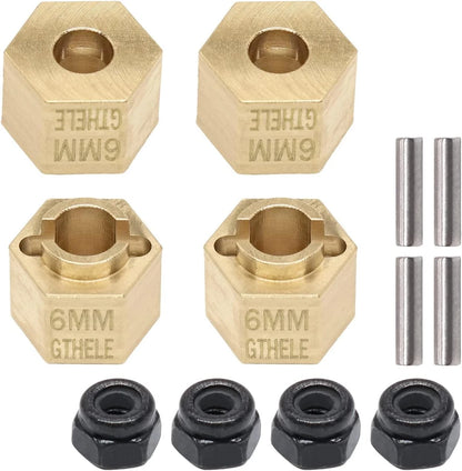 Brass Wheel Hex Hub 6mm(+1.5mm) Extenders Adaptor Set for 1/18 TRX4M 6MM