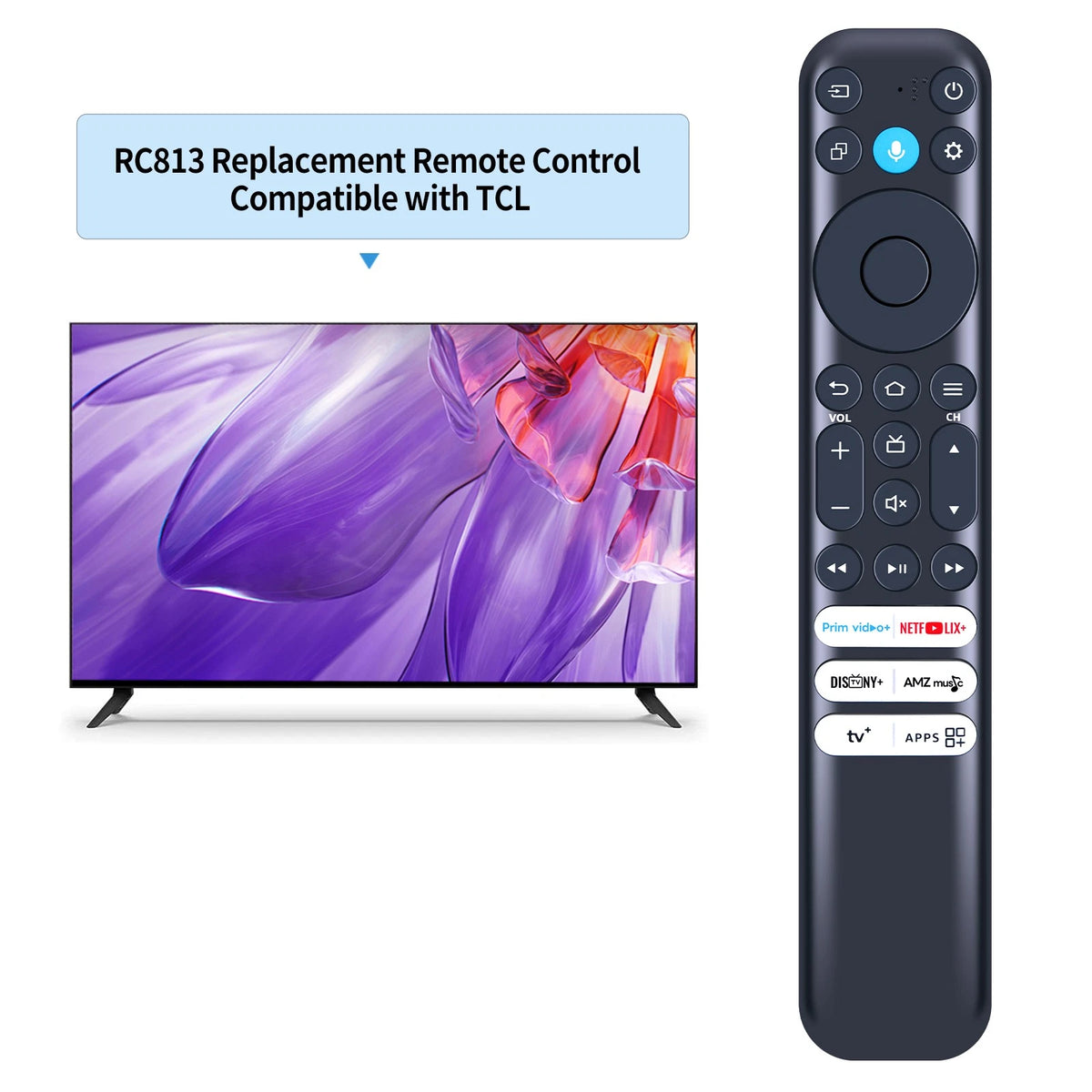 RC813 CMB1 Voice Remote Control Compatible with TCL Q550F TV