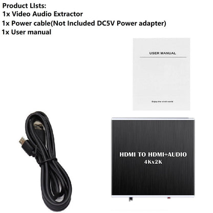 4Kx2K HDMI to 3.5MM Audio Converter SPDIF Optical Stereo Out Splitter Adapter b