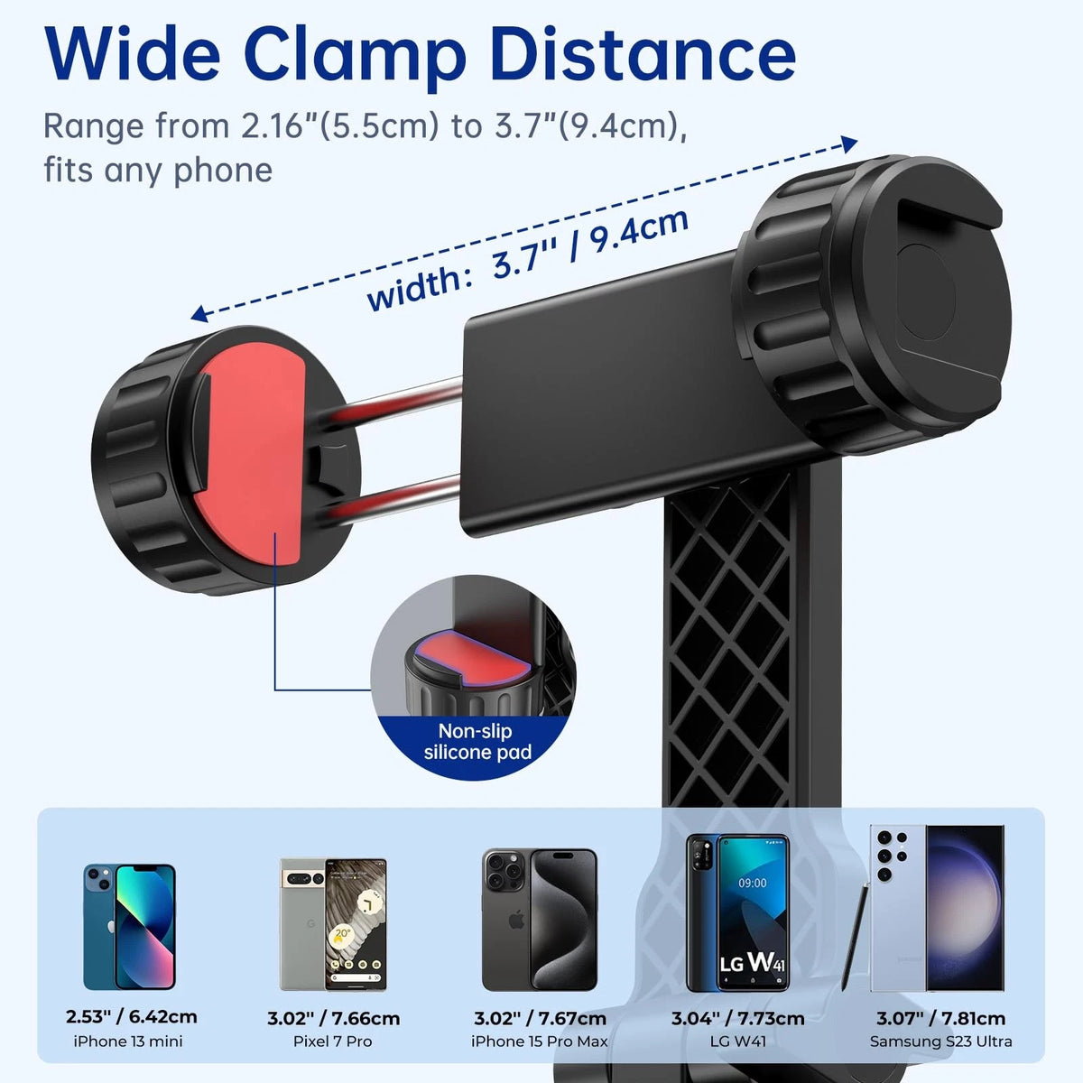 SYNCWIRE Tripod Phone Mount, Universal Smartphone Mount 3.7 inches, Black