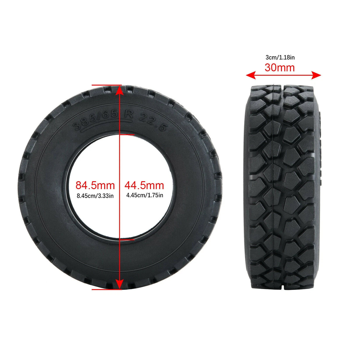 4* Rubber Tires Tyres For Tamiya 1/14 RC Tractor Truck Car Repair Parts