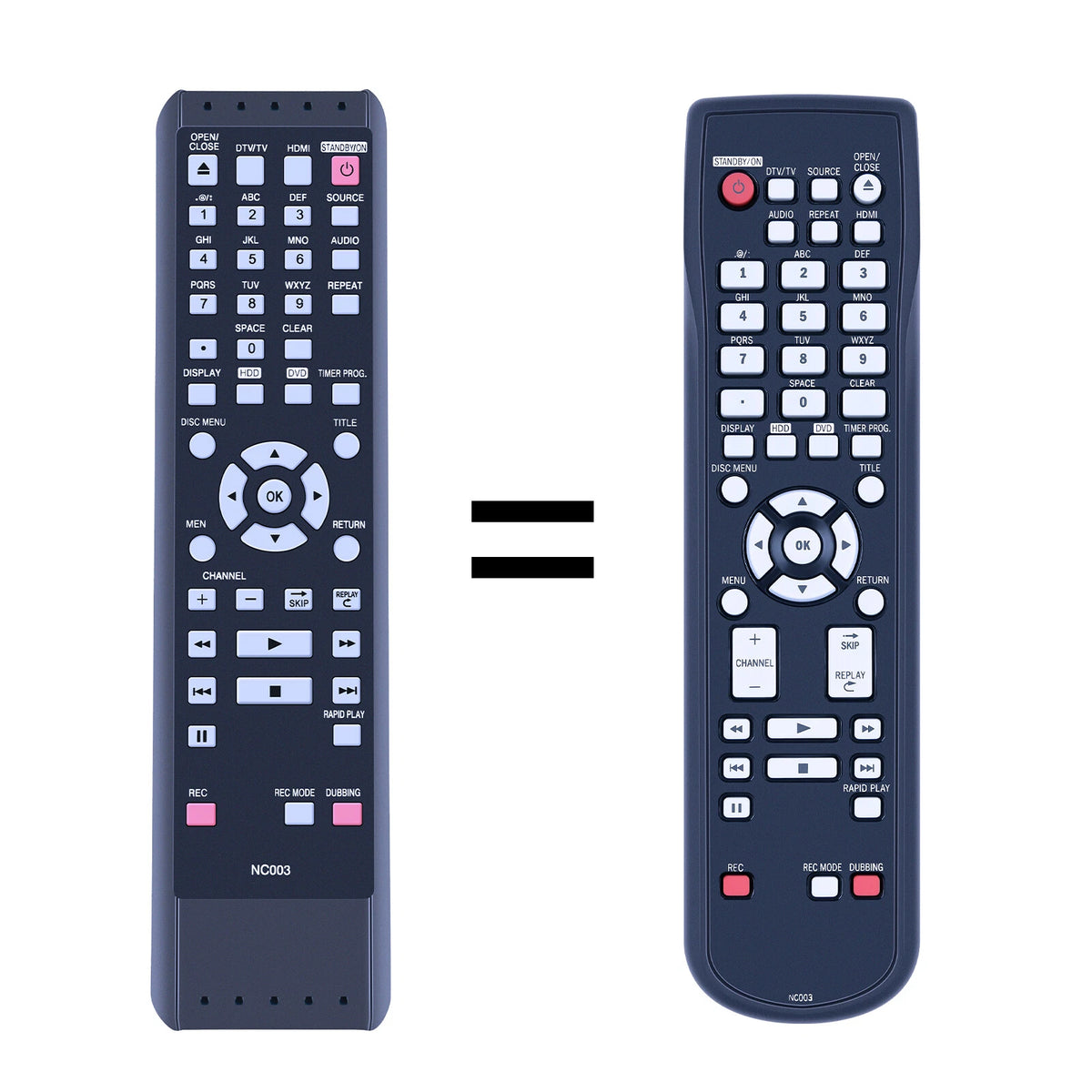 NC003 Remote Control For Magnavox HDD DVD Recorder MDR515/F7 MDR533H/F7