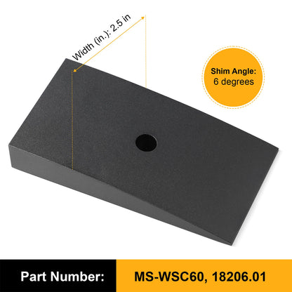 Rear Suspension Leaf Spring Shim Kit Rear 6 Degree, 2.5 Inches Wide Black