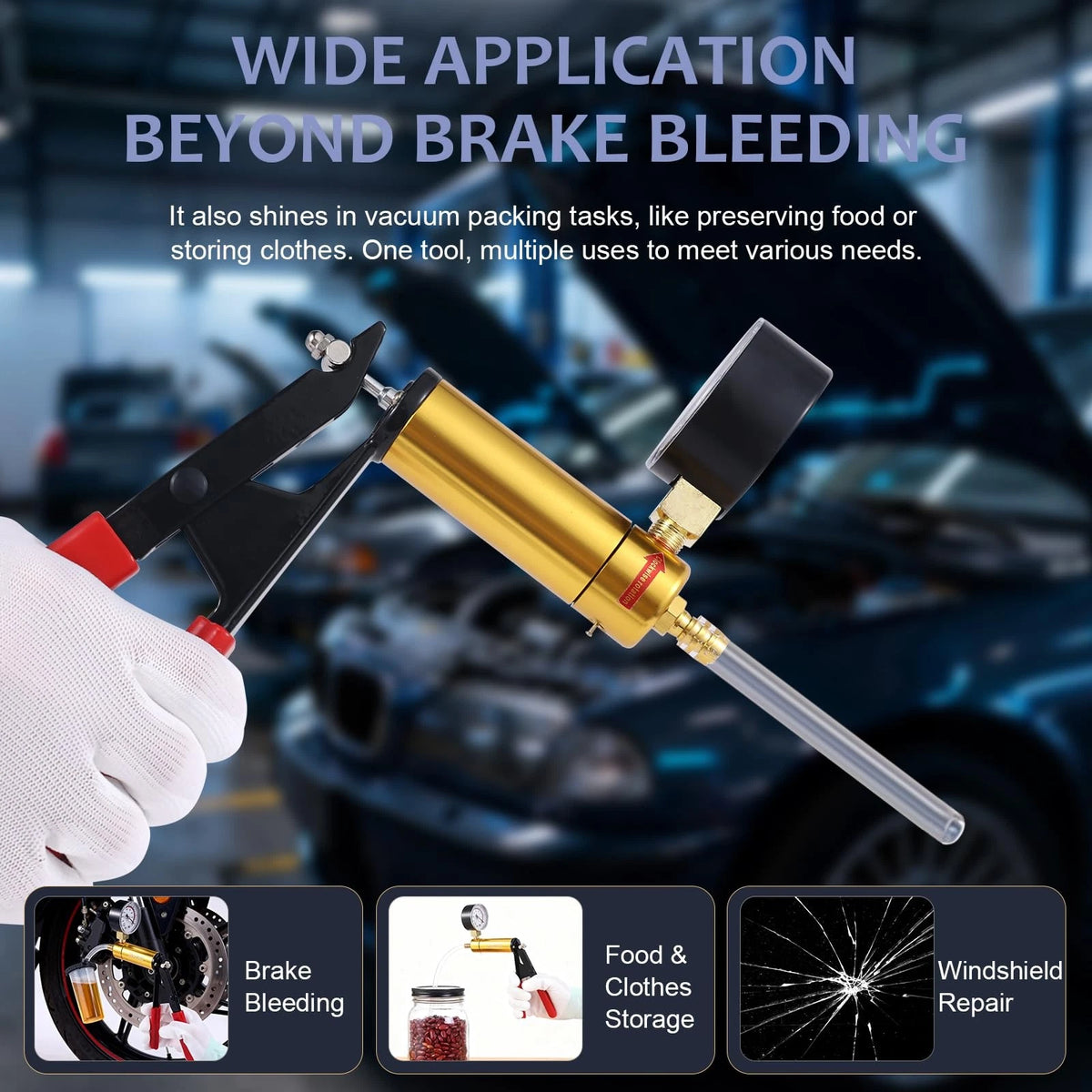 ZEAJSRU Handheld Vacuum Pump Brake Bleeder Kit with Pressure Gauge, Brake...