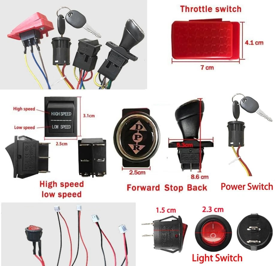 6V 12V 24V DIY Wire Harness Electric Conversion Kit for Kid's Ride On Toys...