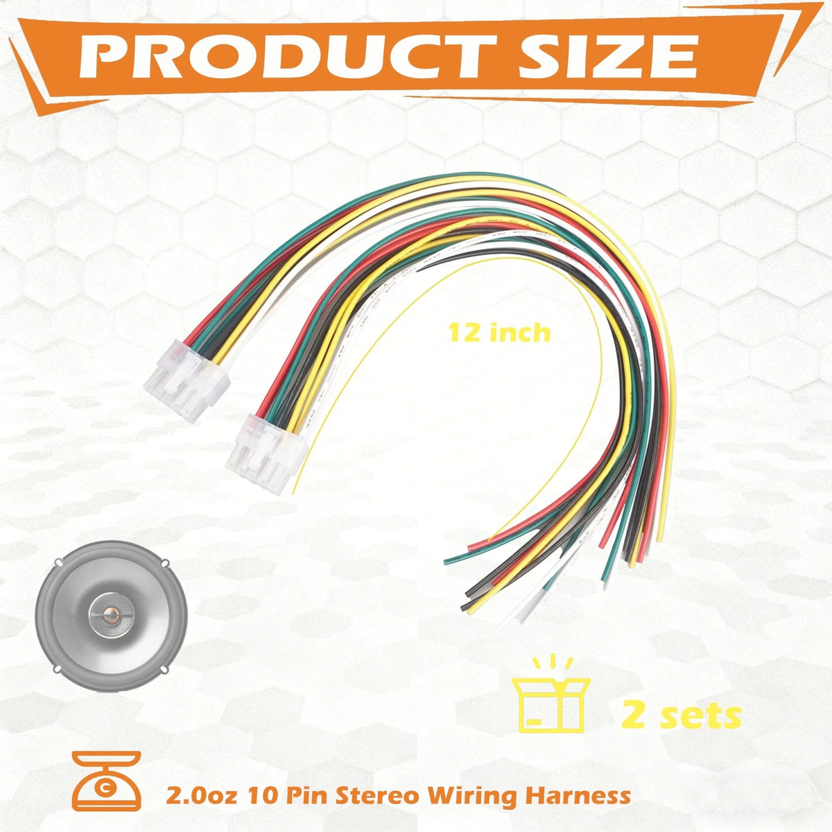 (2PCS) 10 Pin Stereo Wiring Harness Compatible with Kicker Bass Station...
