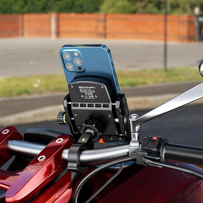 360° Rotation Type-C Quick Charger Motorcycle Holder Mount For 4-7" Phone