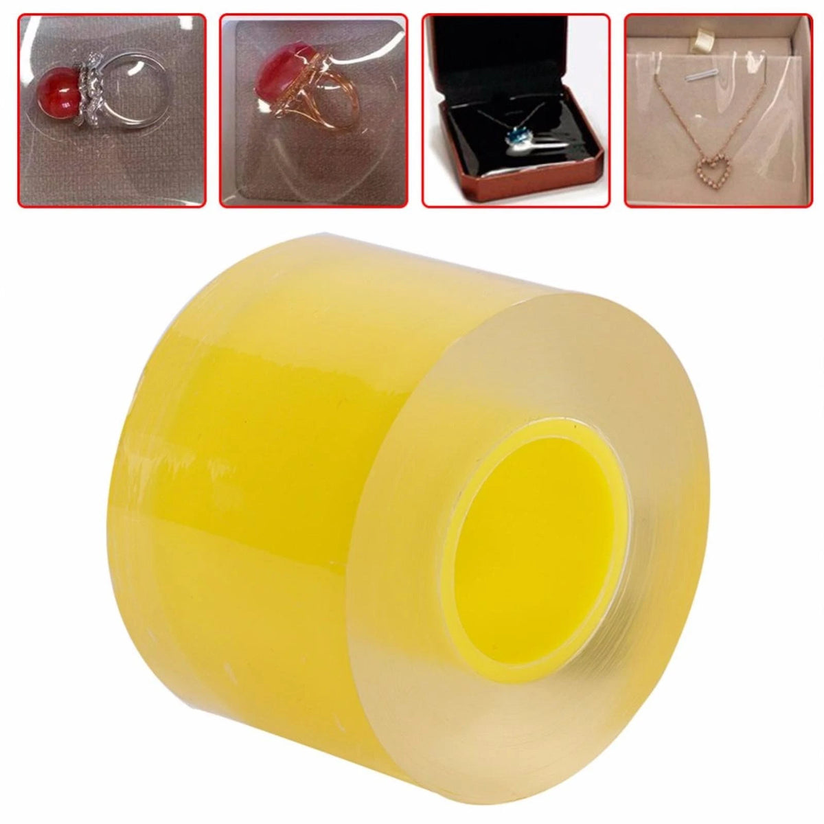 50mm/1.97in Watch Jewelry Transparent Anti-Static Protective PVC Film Tape Roll