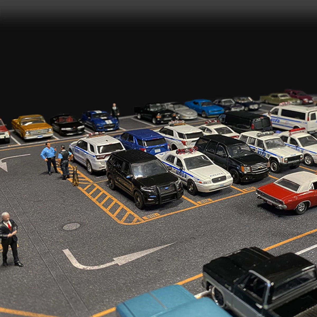 1/64 Scale Parking Lot Diorama Car Park Mouse Pad For Hot Wheels Diecast Models