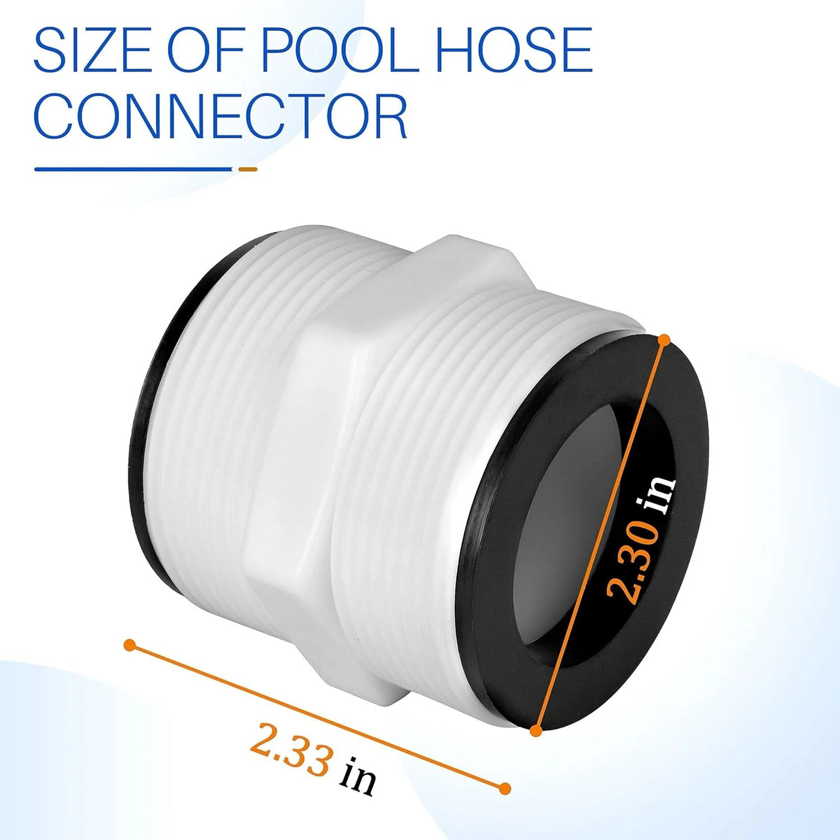 1.5" Pool Hose Adapter, Connector Compatible 1.5 inches, White