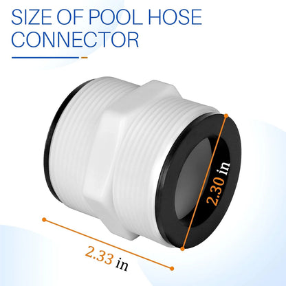 1.5" Pool Hose Adapter, Connector Compatible 1.5 inches, White