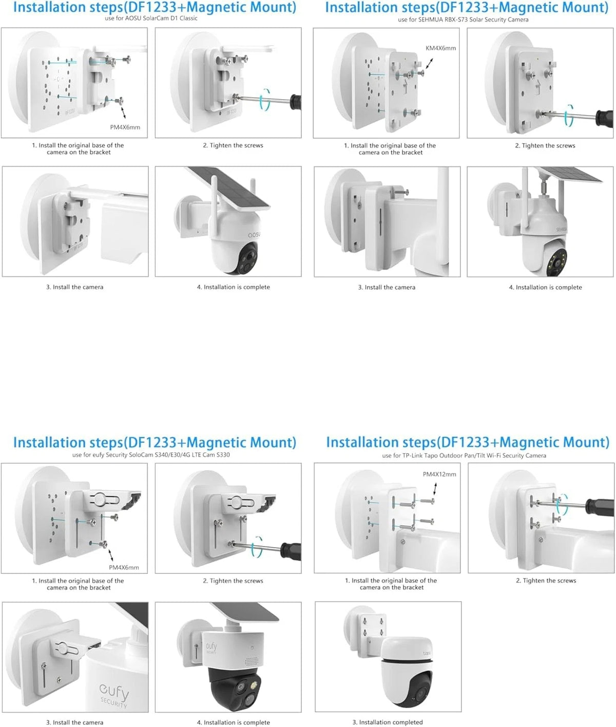Koroao Magnetic Mount for AOSU D1 SE/Lite/Max,Reolink Argus White