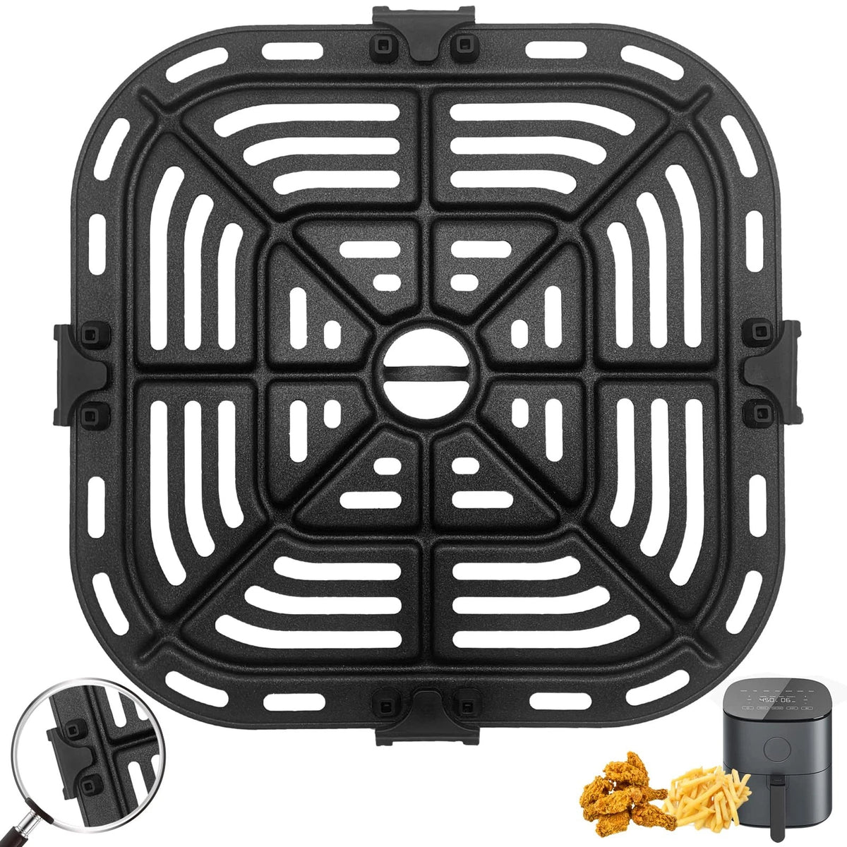 Air Fryer Grill Pan for COSORI Pro LE 5 8.26 x For 5QT, Black