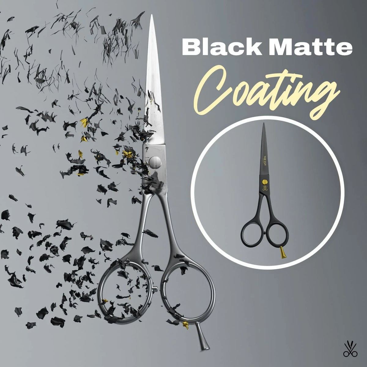 The Cut Factory® 6.5” Matte Black Luxury Hair Scissors – 6 Inches,