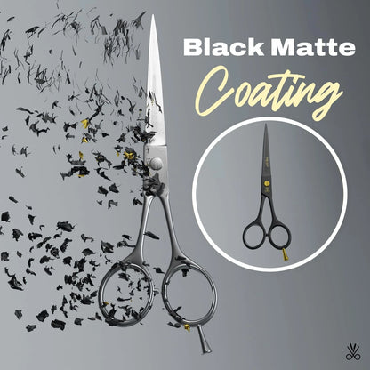 The Cut Factory® 6.5” Matte Black Luxury Hair Scissors – 6 Inches,