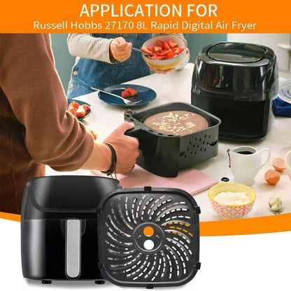 GWY Air Fryer Accessories for 9.45''x9.45'' Pan For PowerXL 8QT, Black