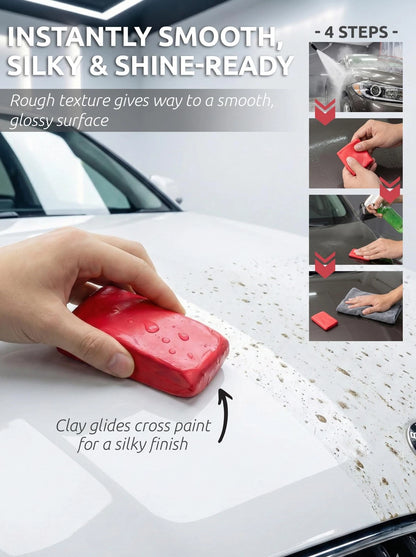 Car Clay Bars Auto Detailing 2 Pack 100g by TAKAVU, Premium Medium 2pcs, Red