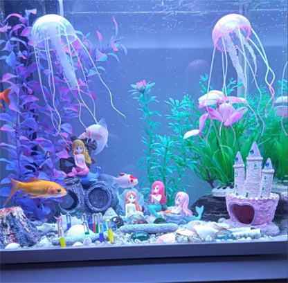 Small Cartoon Aquarium Castle Decor, Fish Tank Fairy Pink Hide