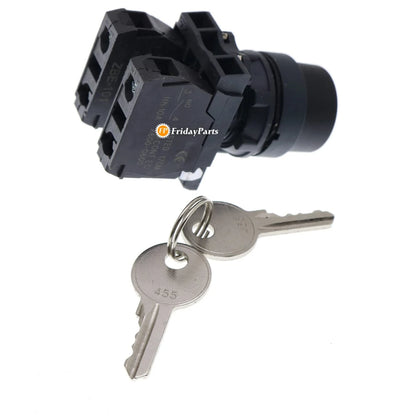 FridayParts Ignition Switch with 2 Keys 149536 for Skyjack Scissor Lift Black