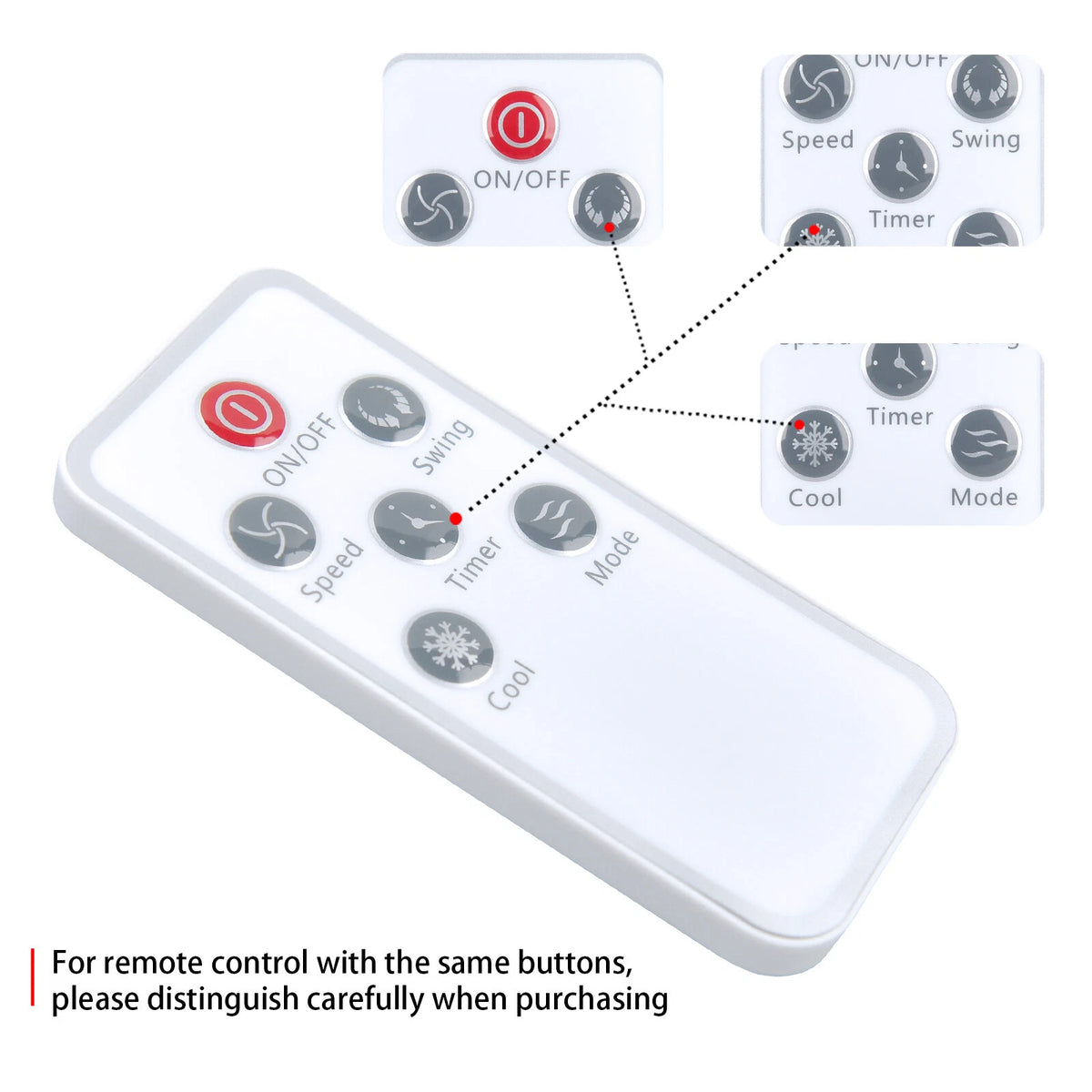 Replace Remote Control For VIVOHOME Evaporative Air Cooler,Portable Cooling Fan