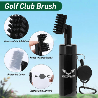 Gofly Golf Club Cleaning Kit, Brush & Groove Sharpener & Black