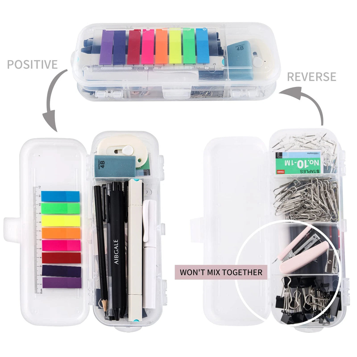 123 Pcs Office Supplies Kit with Desk Organizers, Stationery Clear