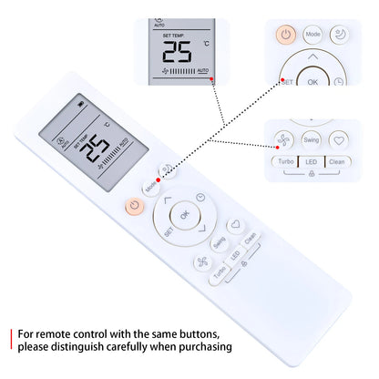 RG10B(B) /BGEF Remote Control For Midea AC Air Conditioner RG10B(B)BGEF