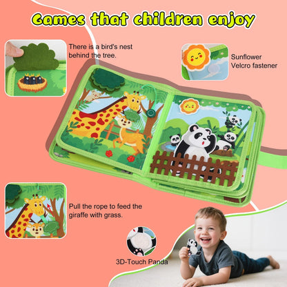 Lemrok Busy Book for Toddlers Montessori Toys- Board 1-3 Small, Farm