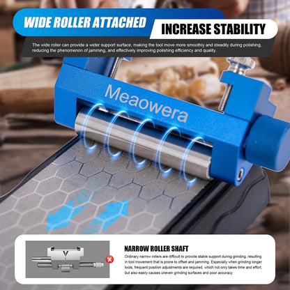 Chisel Sharpening Kit with 105*26*53mm, Blue Honing Guide and Stone