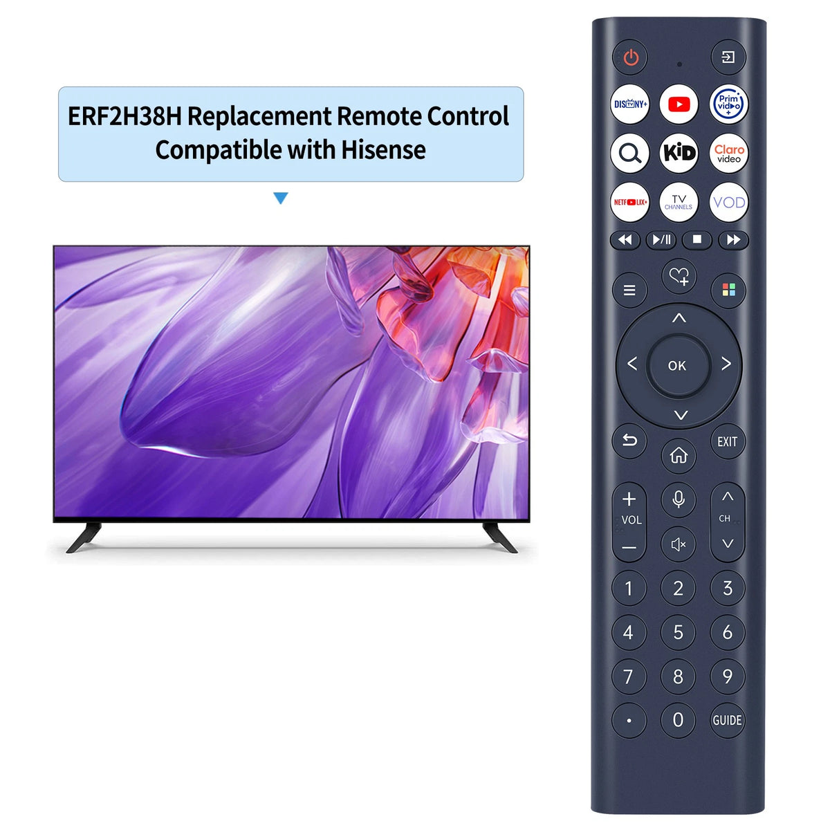 Voice Remote Control For Hisense UHD 4K Smart TV 55A6NV 65A6NV 75A6NV