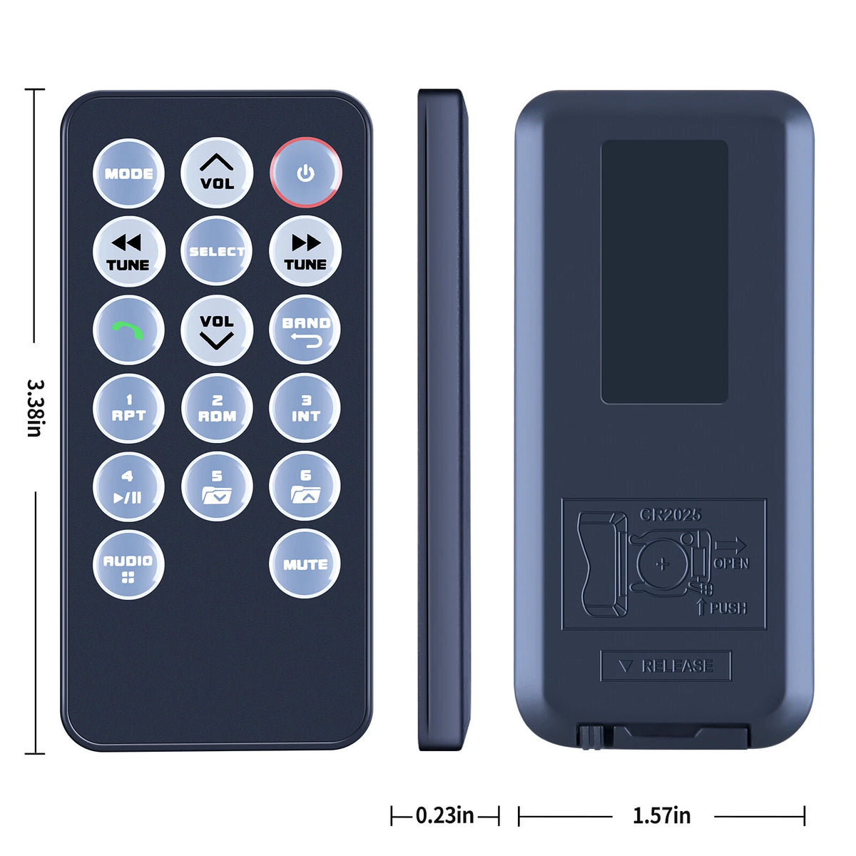 Remote Control For Dual XDM280BT, DXDM228BT, DXDM227BT, DC426BT, XDM420BT