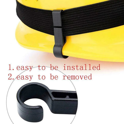 20Pack Headlamp Clips Attachment Head Light Clamps Black Hard Safety Cap Hook