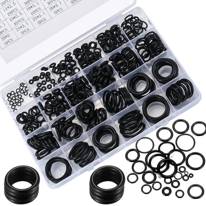 360 Pcs O Ring Assortment Kit,Rubber Washer Orings, Black 24 24 Sizes,