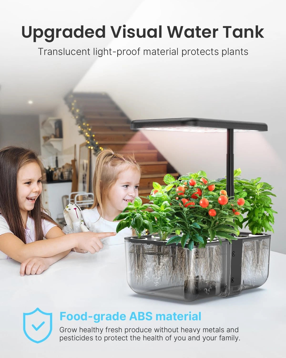 iDOO 12 Pods Indoor LED Hydroponic System Kit, 12 Pods, Transparent