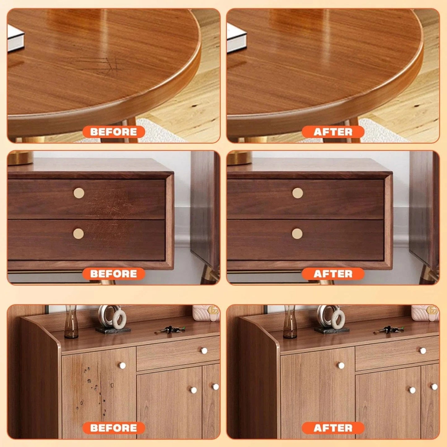 Dark Wood Furniture Repair Kit, 4-Color Scratch 4 Colors
